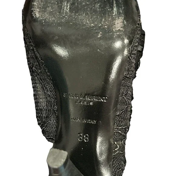 Saint Laurent Era 38 Black Lace Up Boots authentic - Picture 5 of 9